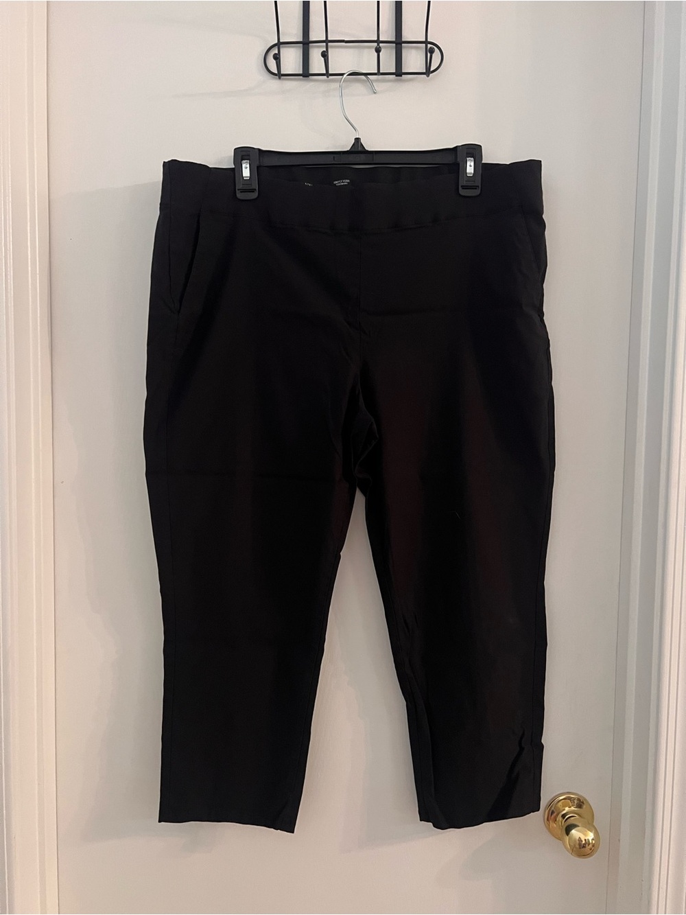 Simply Vera Wang Black Capri Pants XXL Pull On Elastic Waist